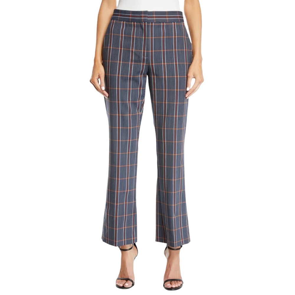 Cedric Charlier | Plaid Flared-Leg Cropped Trousers Size 10 US Pants Wool RARE!!